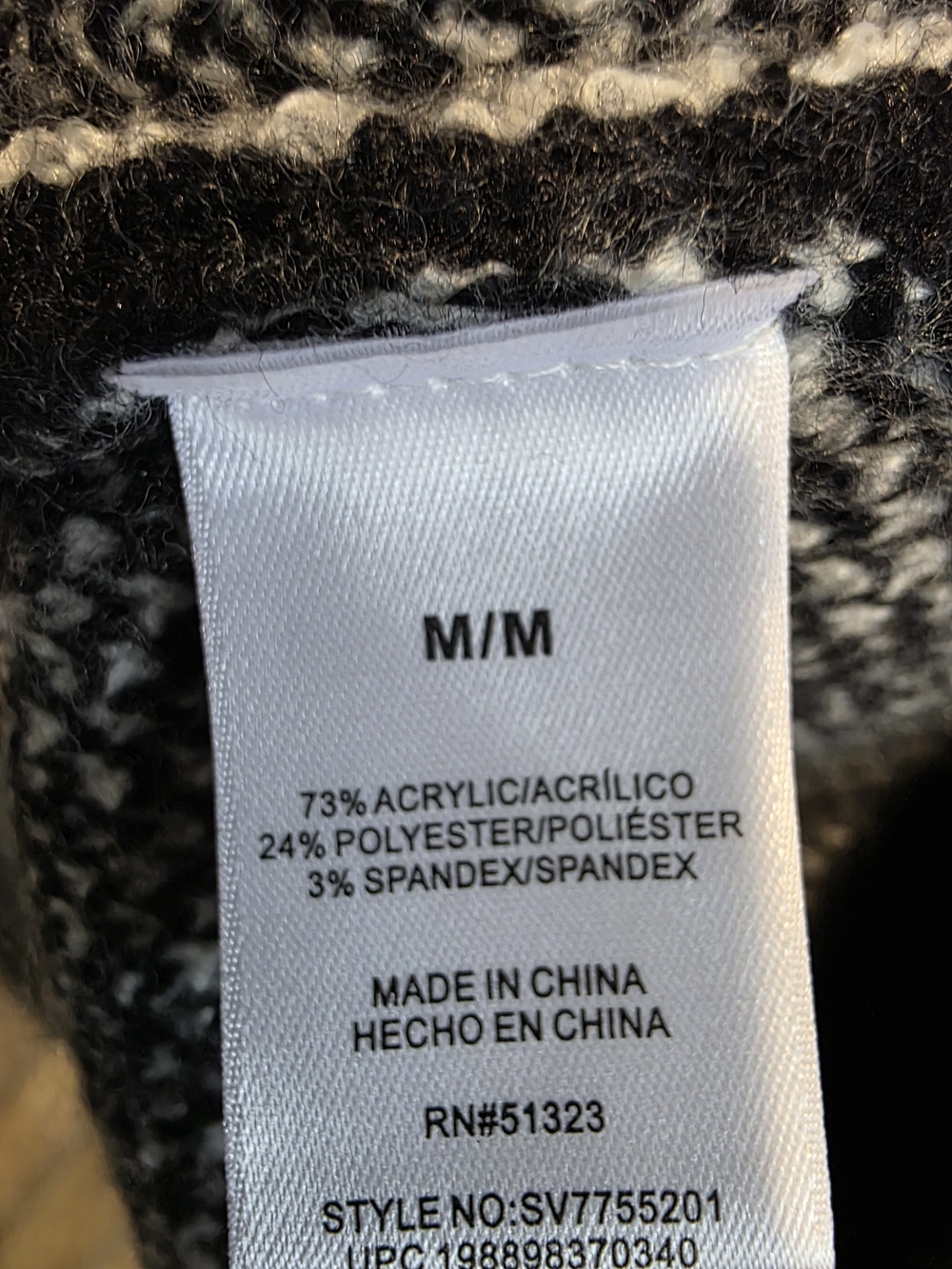 Vince Camuto Black & White Ghost Crewneck Sweater - Picture 5 of 5